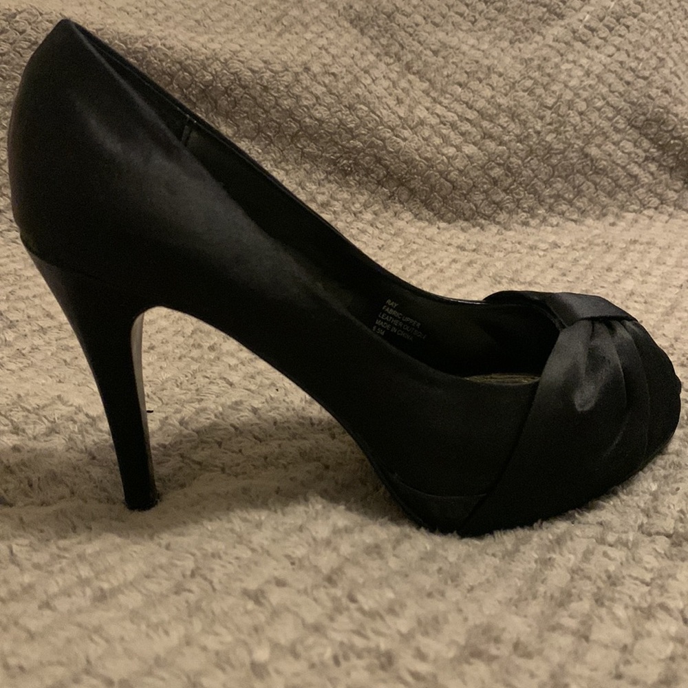 White House Black Market Black Satin High Heels
